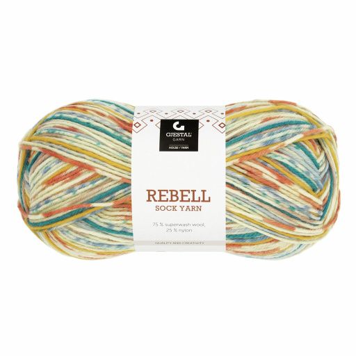 9406 Oransje Lys turkis print