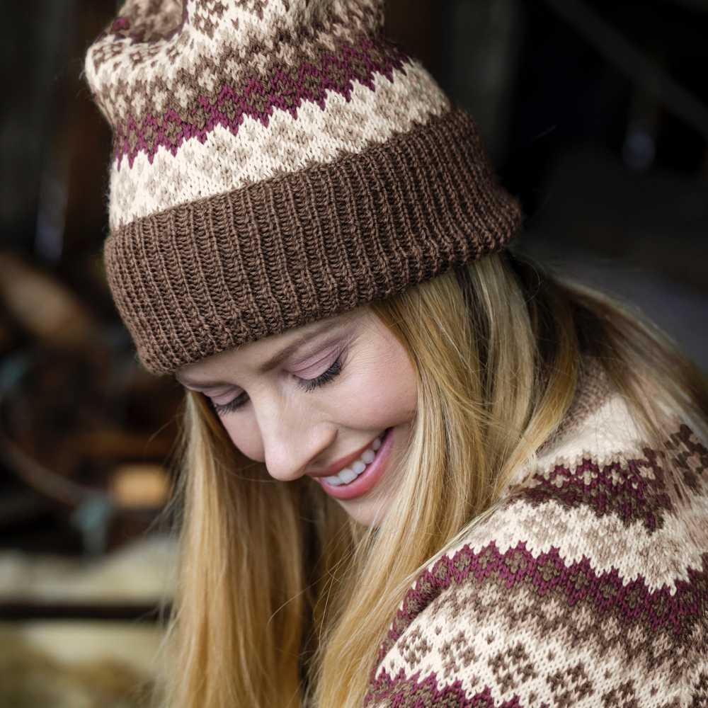 Strikk The Look: Rikke lue og votter brun