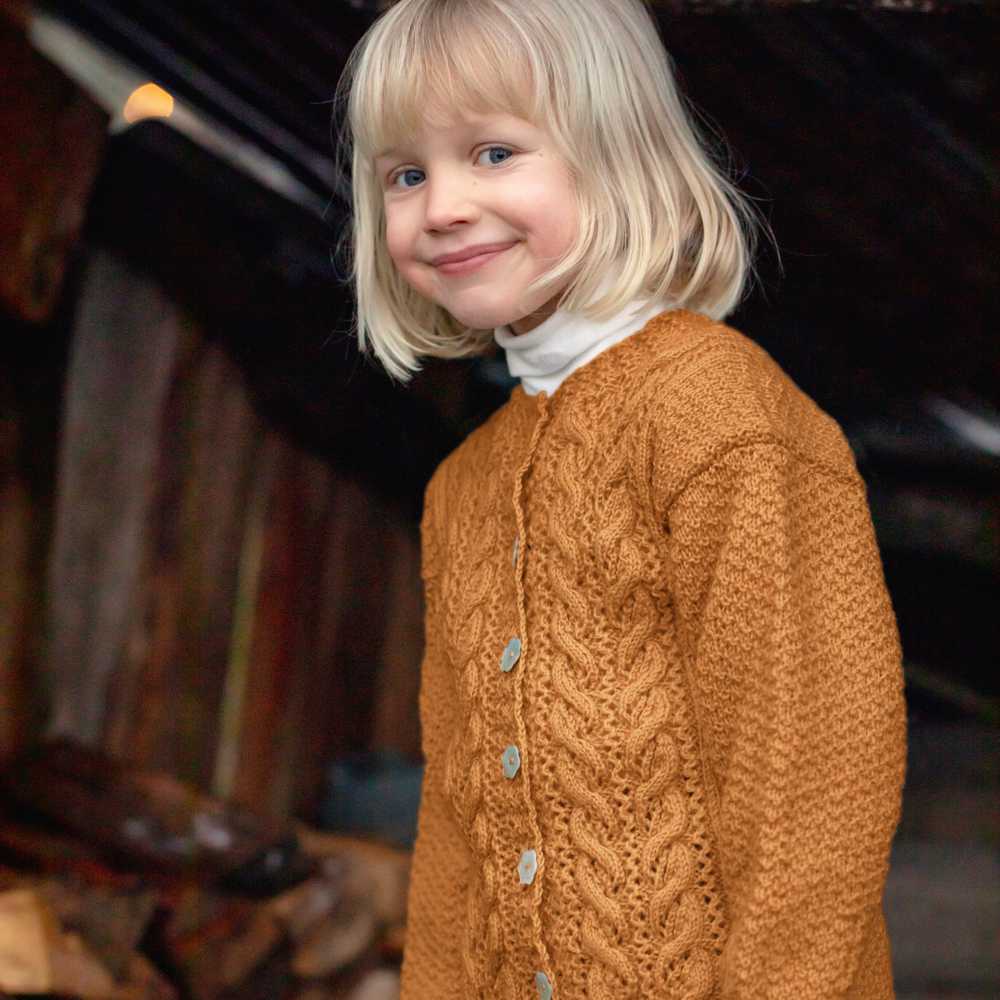 Strikk The Look: Rilja cardigan barn gul