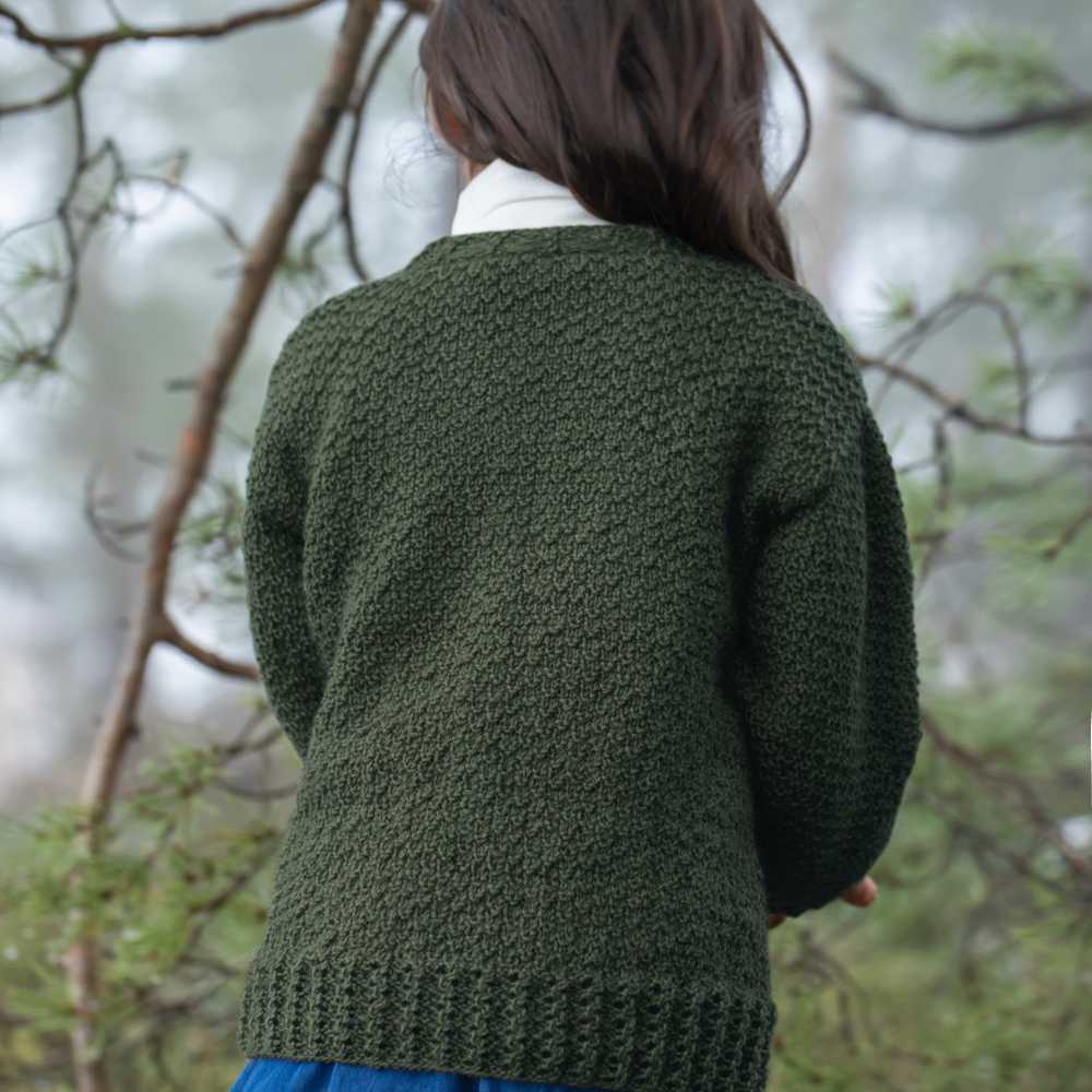 Strikk The Look: Rilja cardigan barn grønn