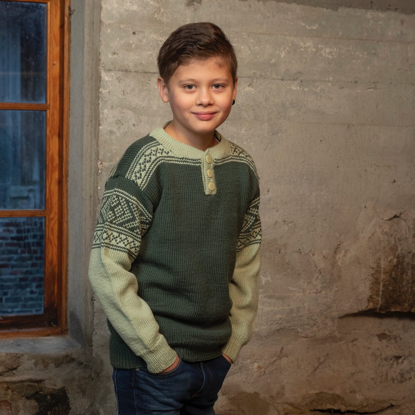 Strikk The Look: Setesdal-genser Dario grønn