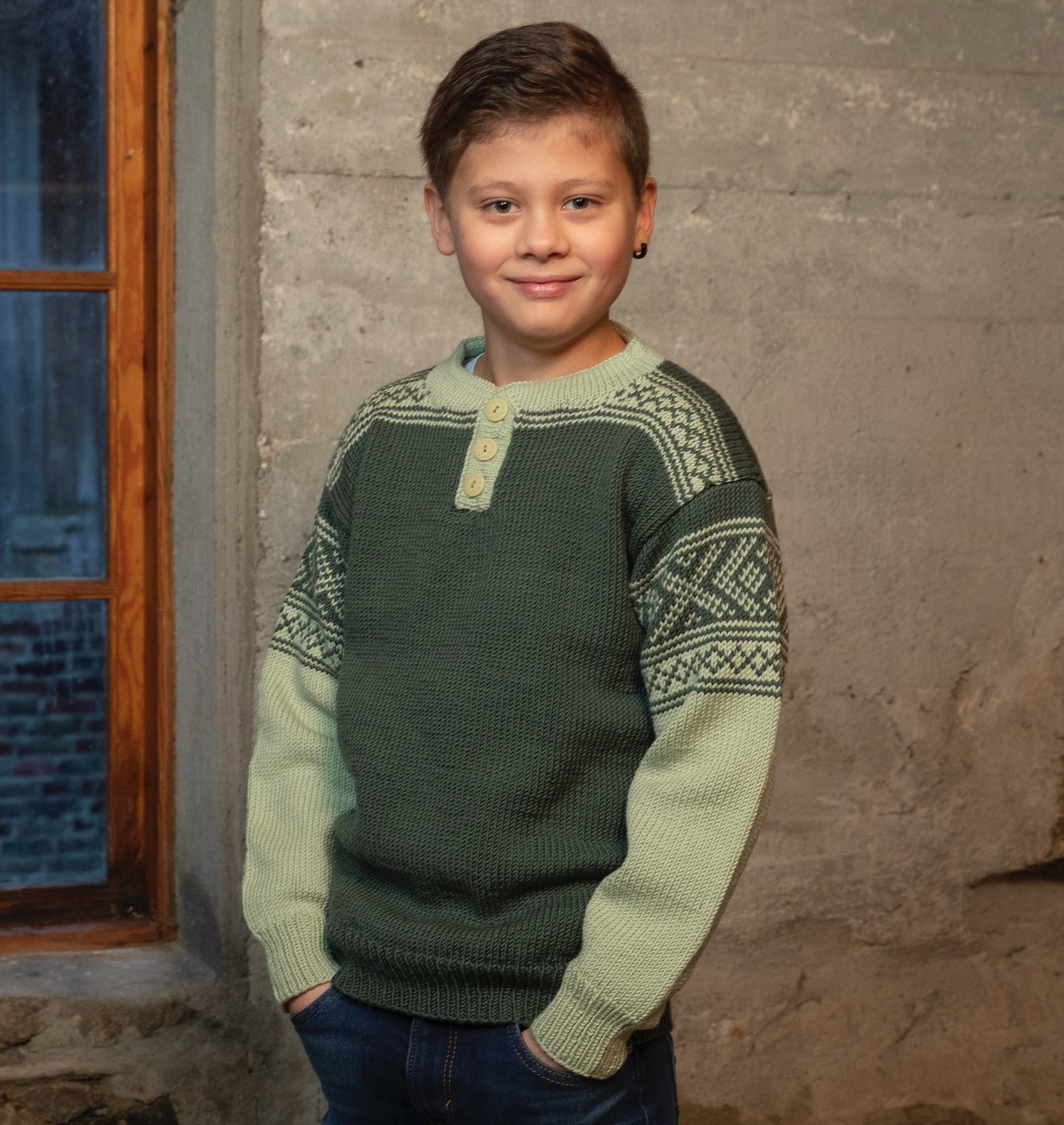 Strikk The Look: Setesdal-genser Dario grønn