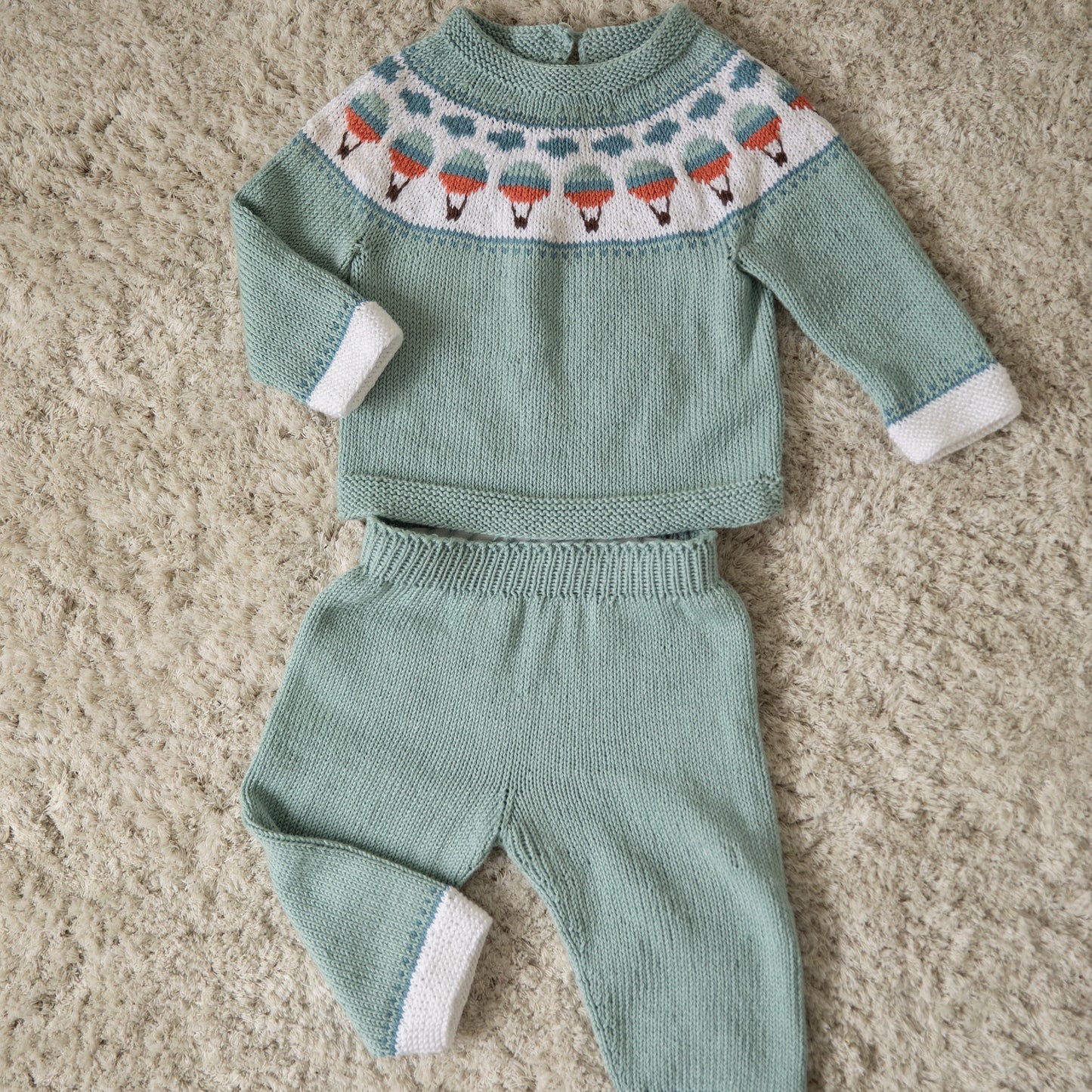 Strikk The Look: Luftballong-genser-sett lys petrol