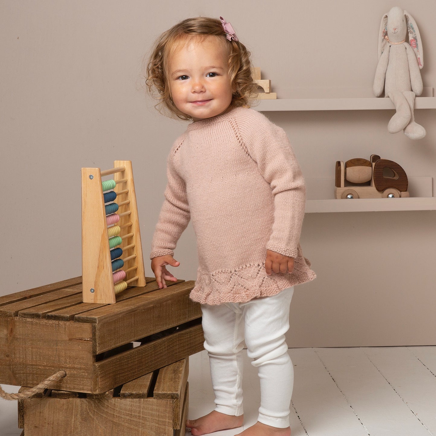 Strikk The Look: Elli-bluse pudderrosa