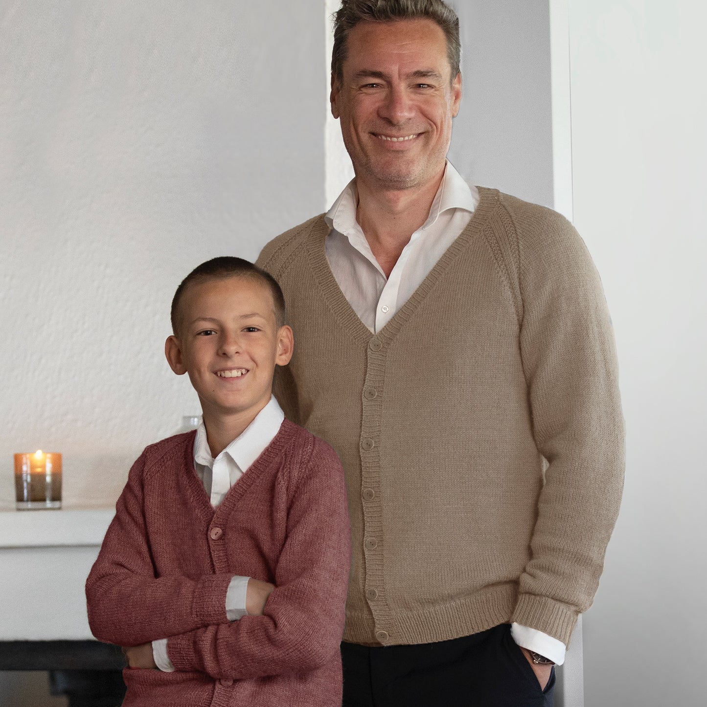 Strikk The Look: Fam-jakke barn burgunder