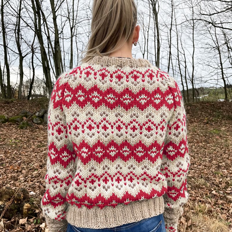 Strikk The Look: Drifa-genser rød/hvit