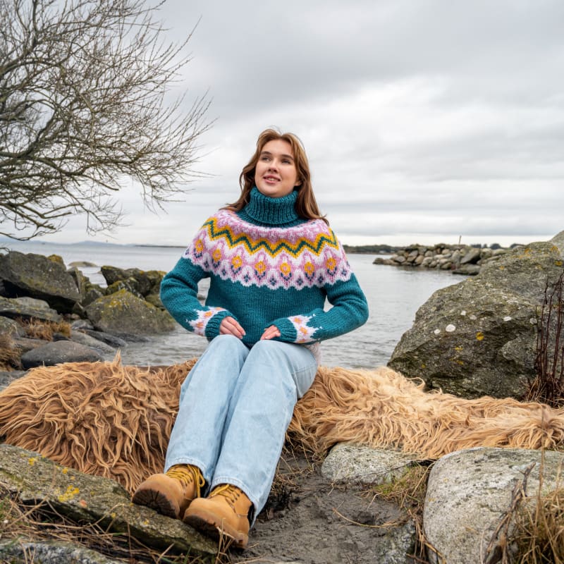 Strikk The Look: Klaki-genser petrol