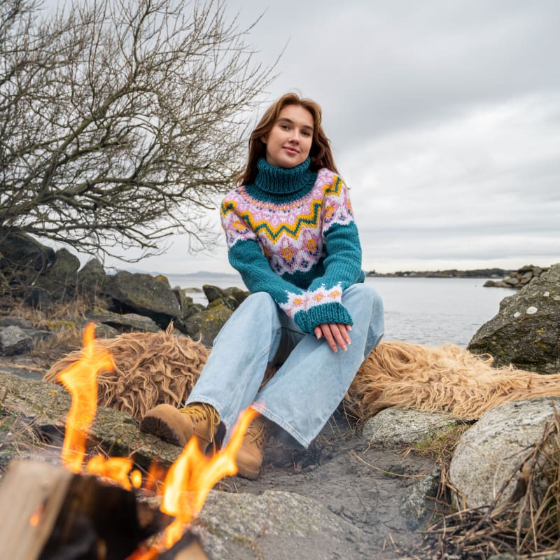 Strikk The Look: Klaki-genser petrol