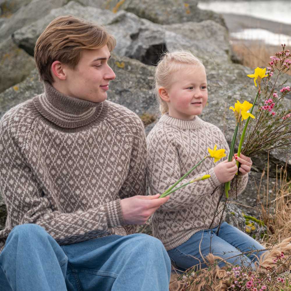 Strikk The Look: Islender genser brun/beige