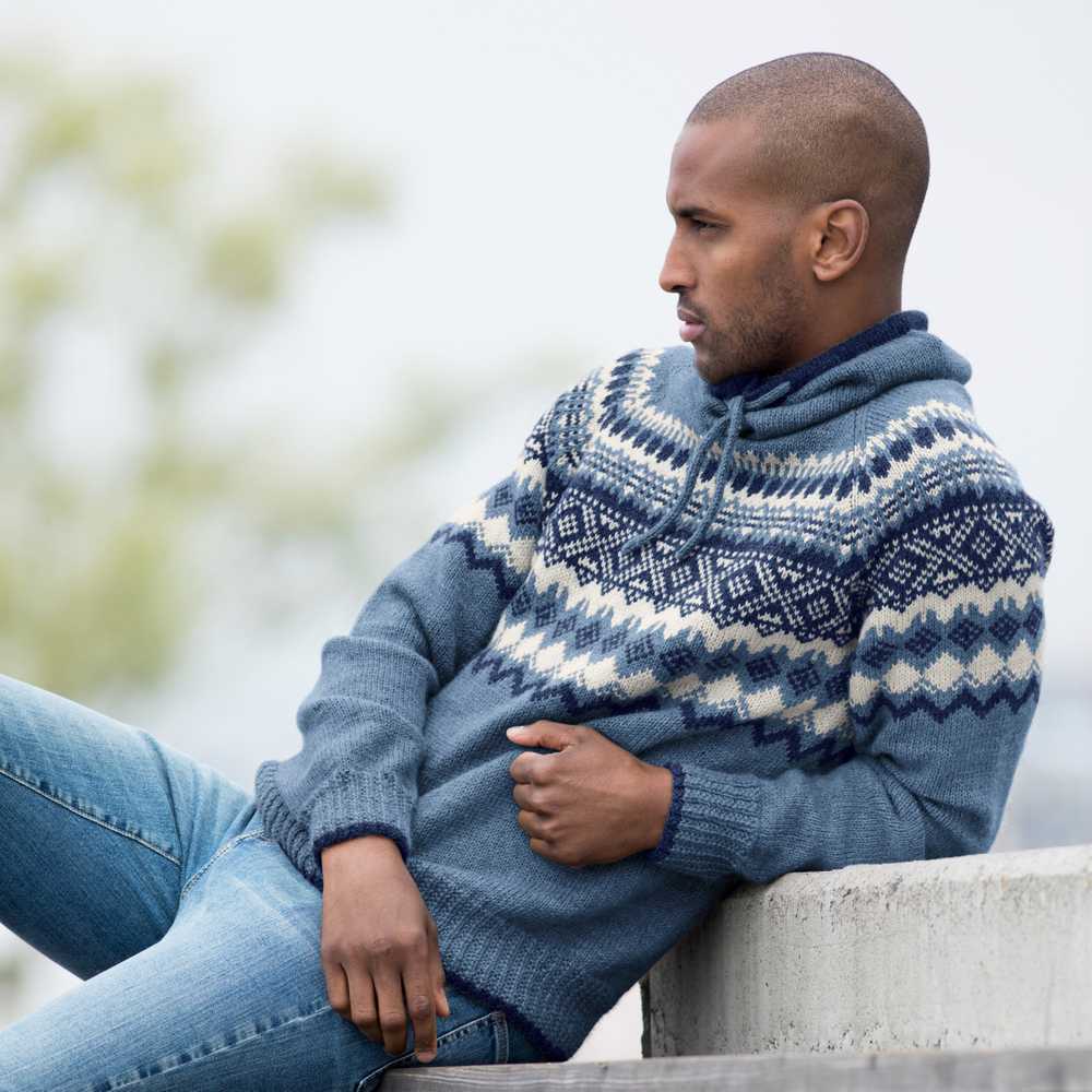 Strikk The Look: Carl-genser denim