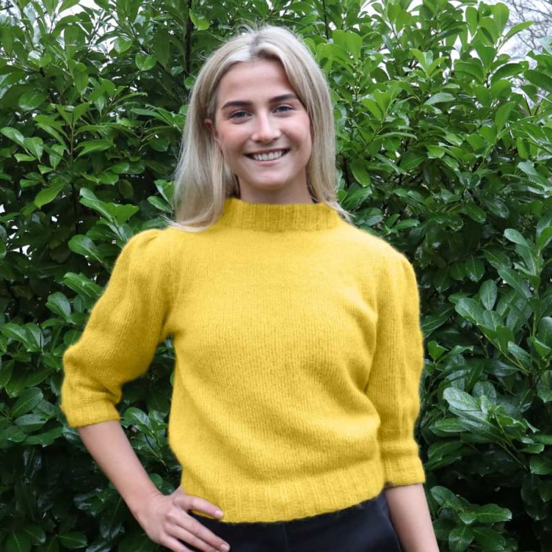 Strikk The Look: Misty-jumper gul 3/4 erm
