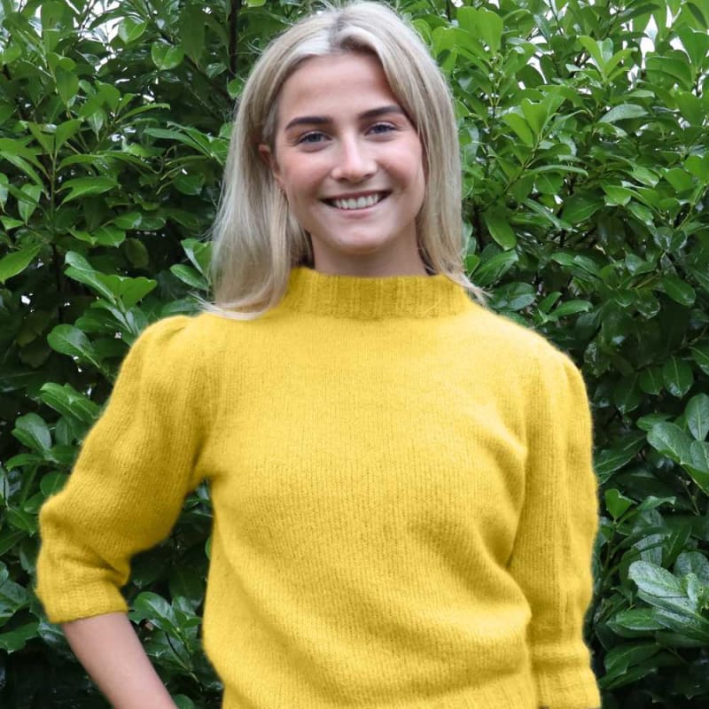 Strikk The Look: Misty-jumper gul 3/4 erm