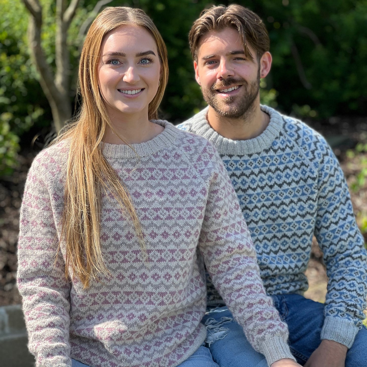 Strikk The Look: Jazz-genser grå/blå