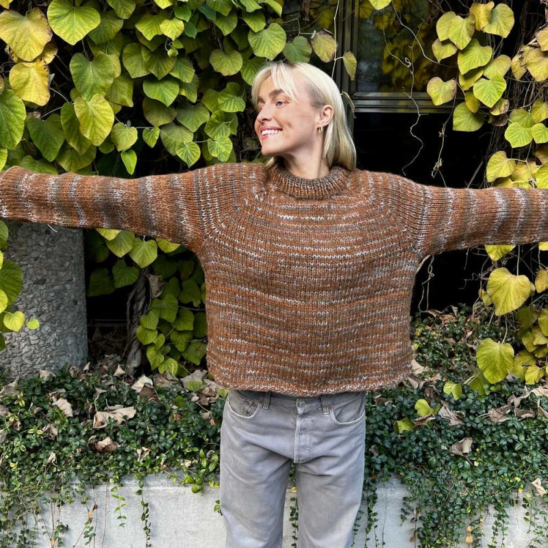 Strikk The Look: Øyunn raglan-genser kanel/rust