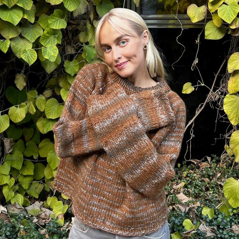 Strikk The Look: Øyunn raglan-genser kanel/rust