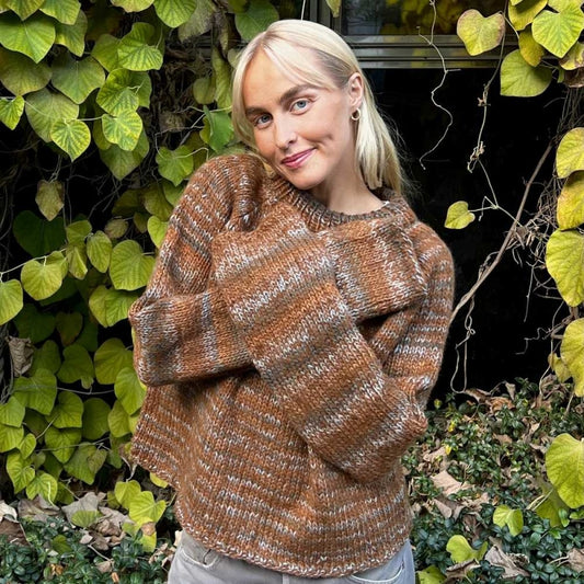 Strikk The Look: Øyunn raglan-genser kanel/rust