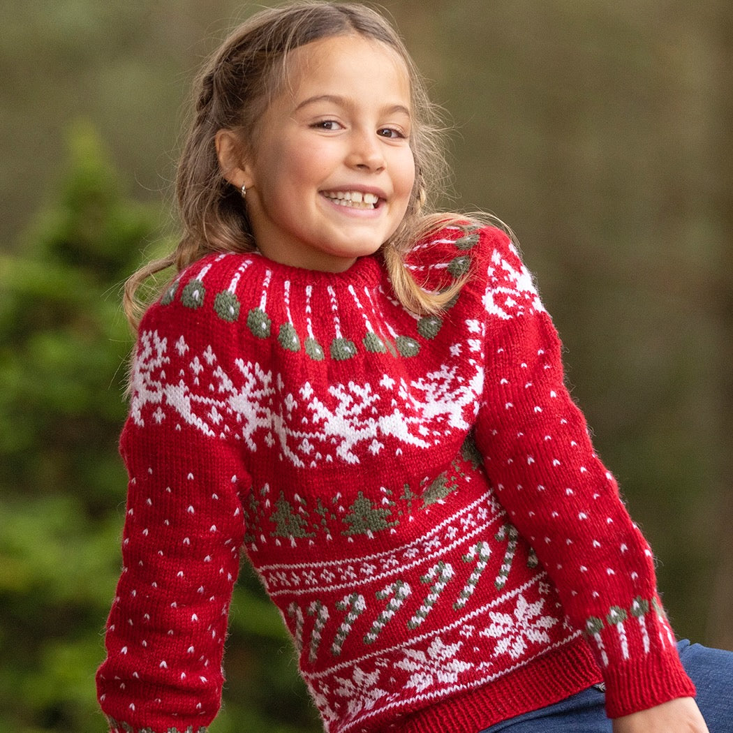 Strikk The Look: Julemysterietgenser rød