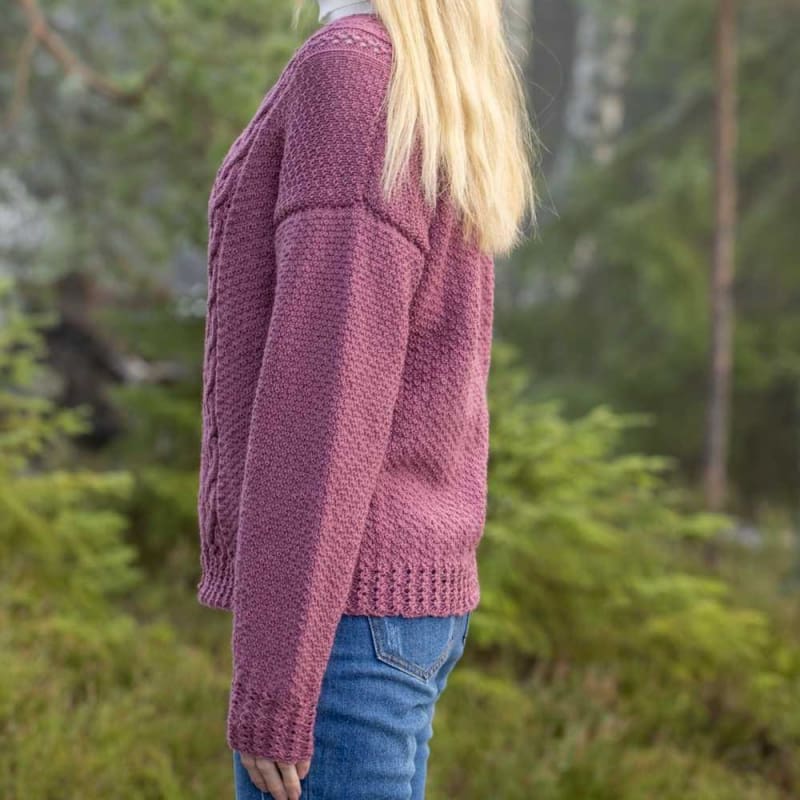 Strikk The Look: Rilja cardigan mørk rose