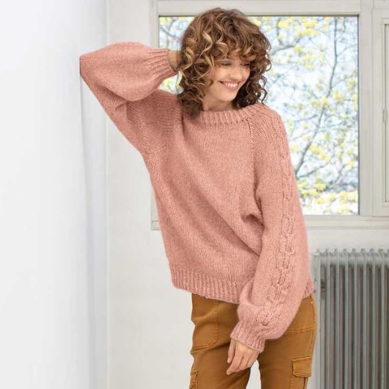 Strikk The Look: Aida-genser beige rose