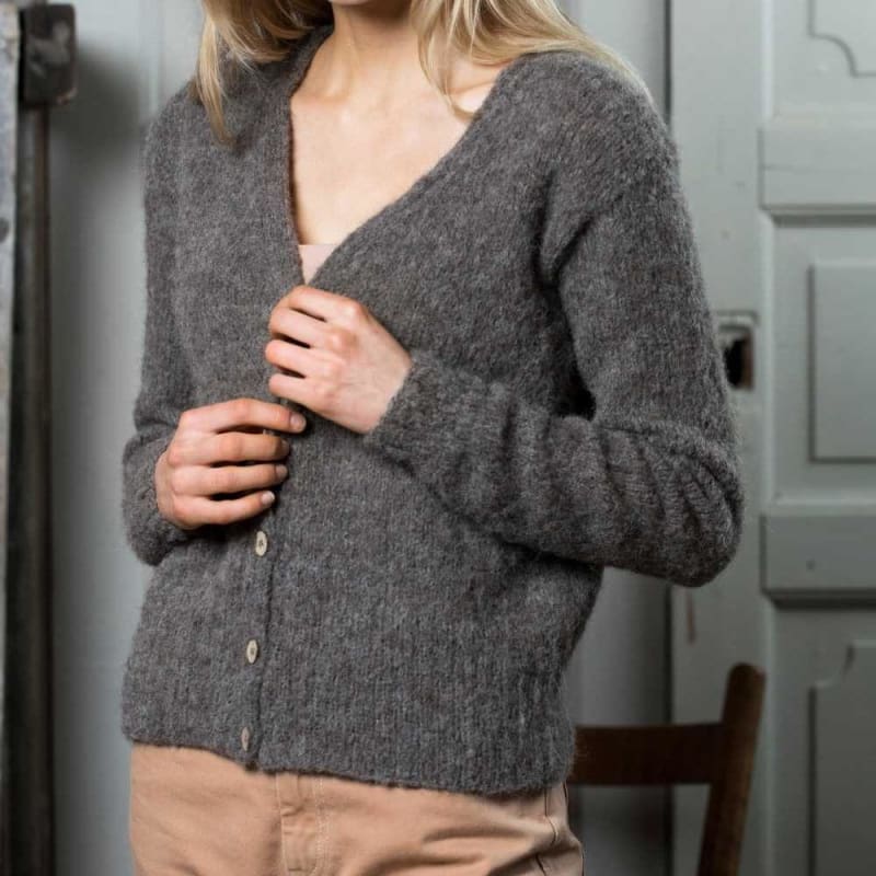 Strikk The Look: Akaia-jakke gråbrun
