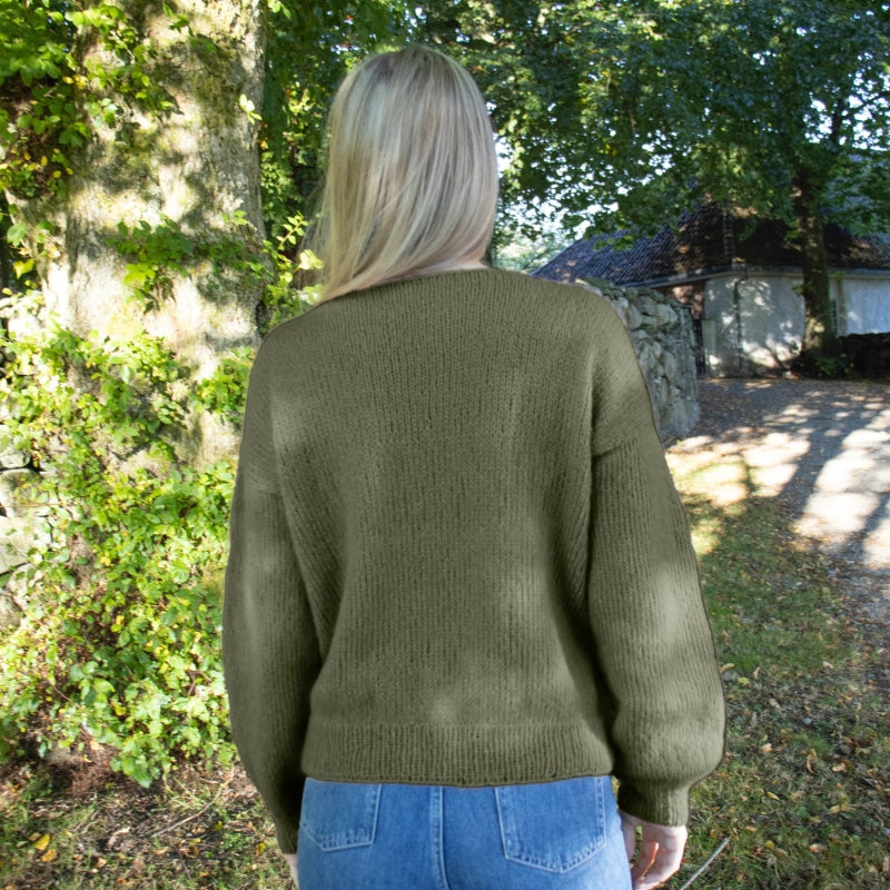 Strikk The Look: Amanda-genser armygrønn