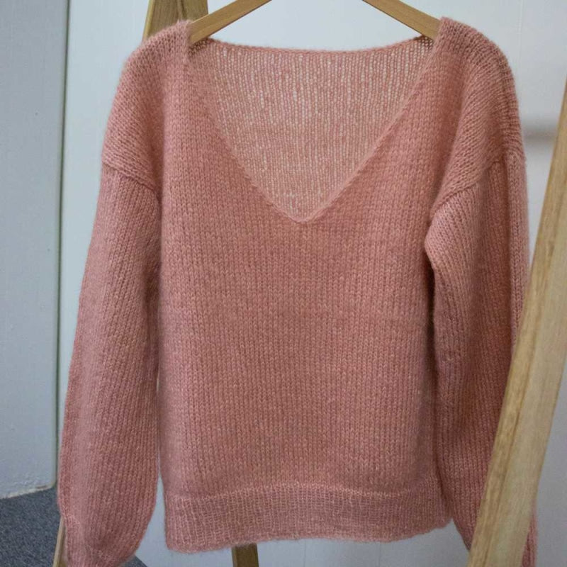 Strikk The Look: Amanda-genser beige rose