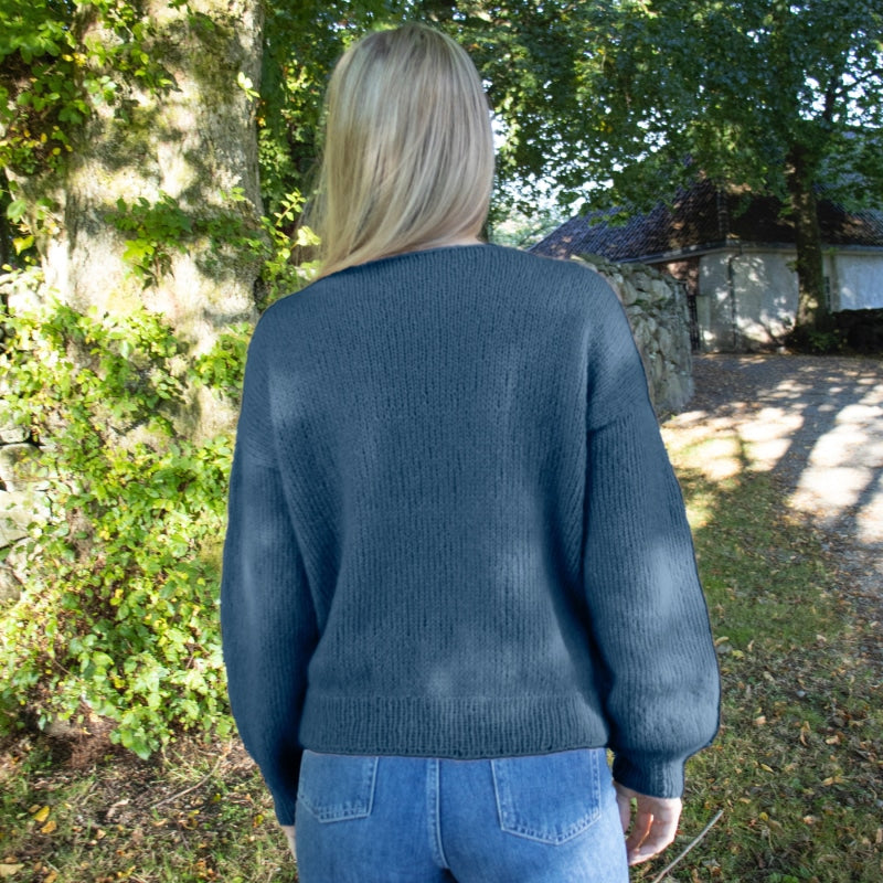 Strikk The Look: Amanda-genser denim