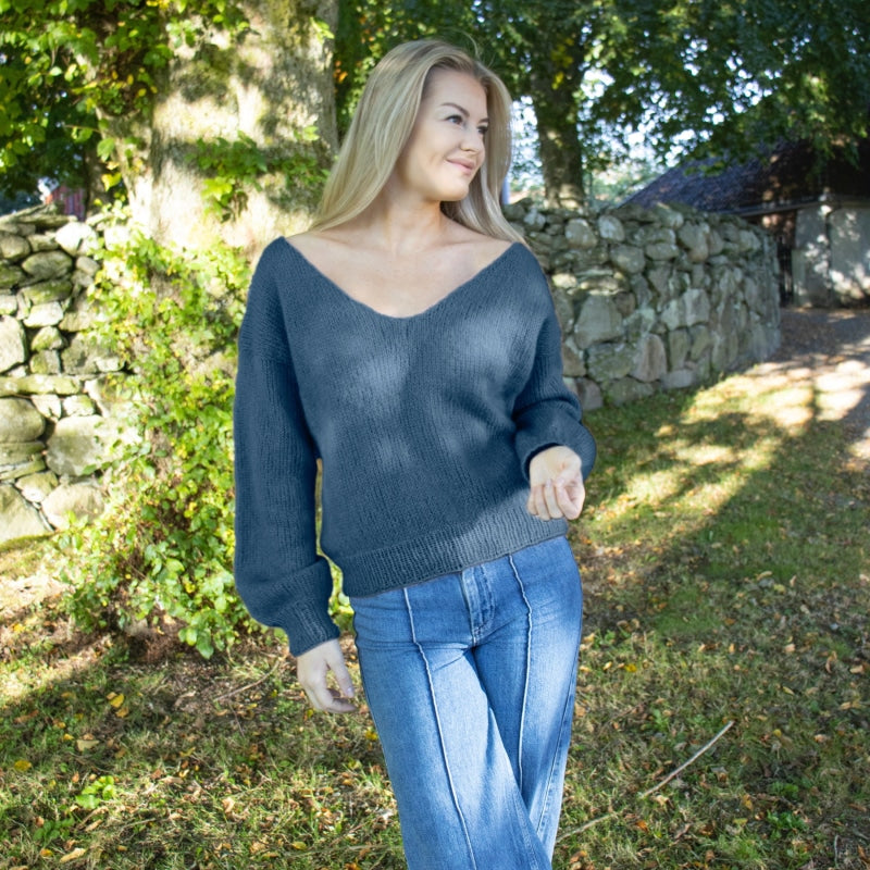 Strikk The Look: Amanda-genser denim