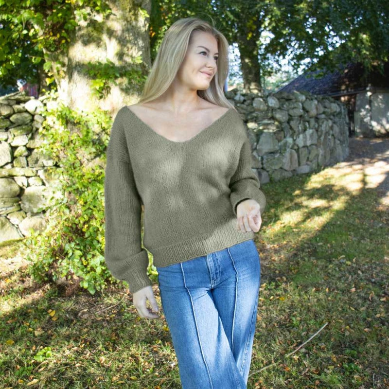 Strikk The Look: Amanda-genser jadegrønn