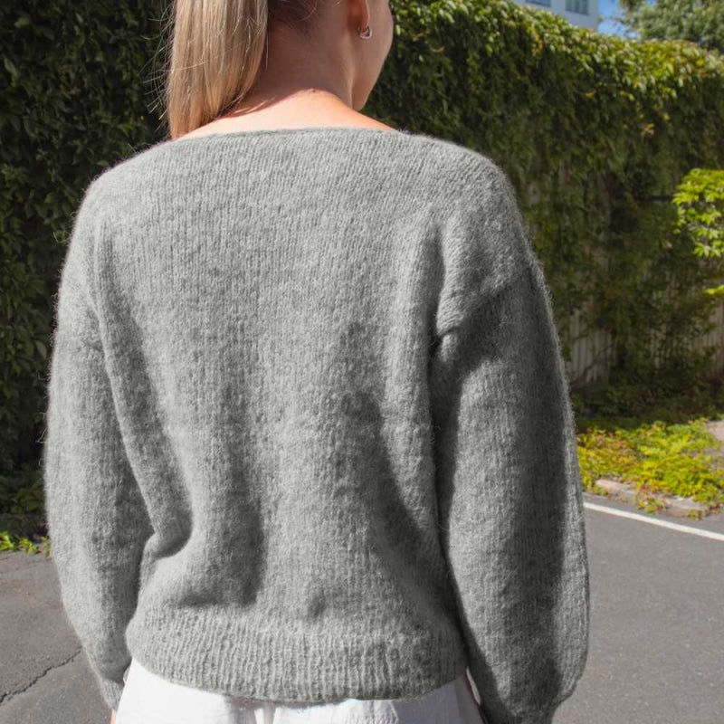 Strikk The Look: Amanda-genser lys gråmelert