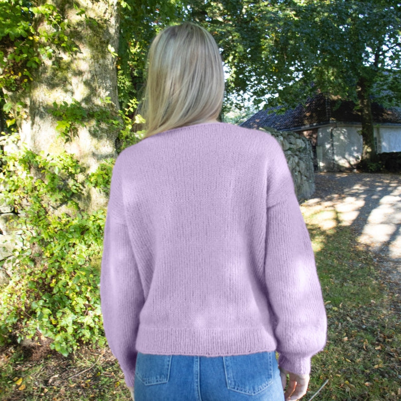 Strikk The Look: Amanda-genser lys lavendel