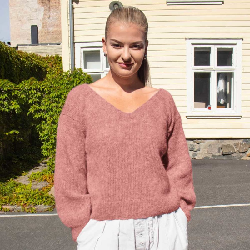 Strikk The Look: Amanda-genser varm rosa