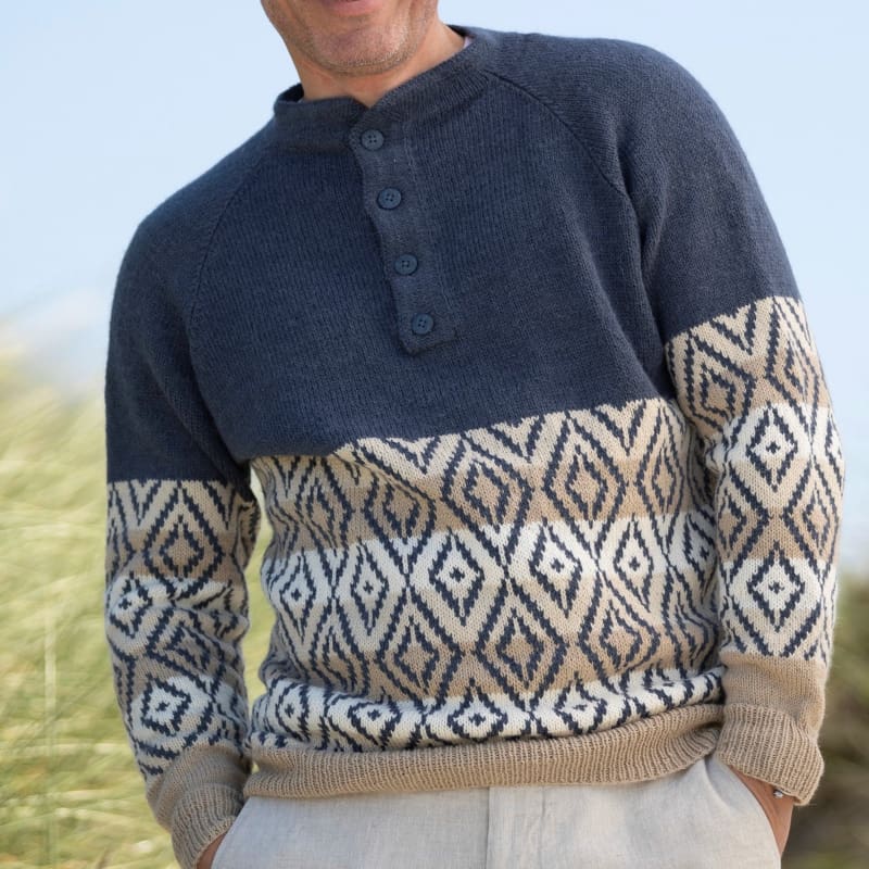 Strikk The Look: Andy-genser jeansblå