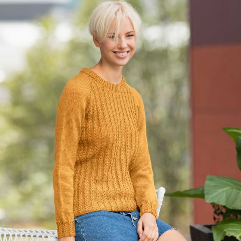 Strikk The Look: Augusta-genser varm gul