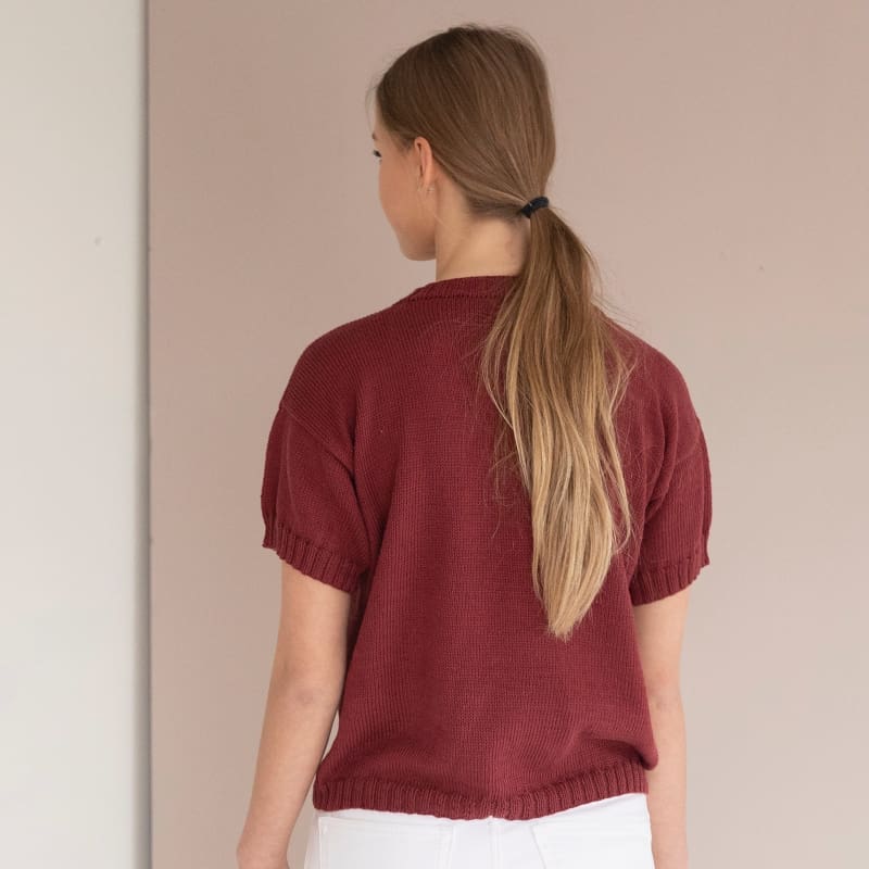 Strikk The Look:  Basic-t-skjorte mørk gammelrosa