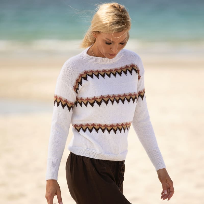 Strikk The Look: Bore-genser hvit