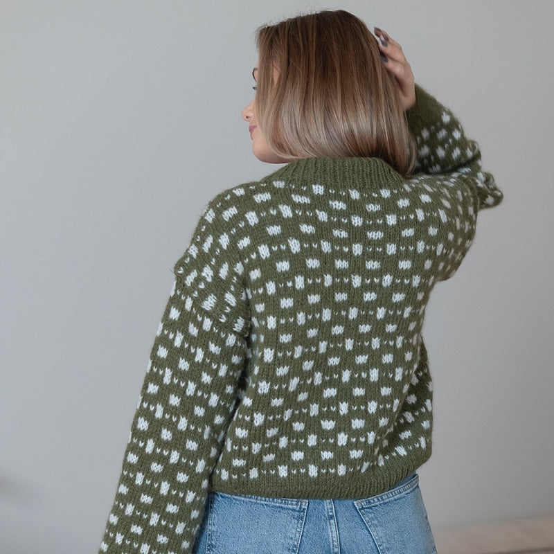 Strikk The Look: Bryggen-genser grønn