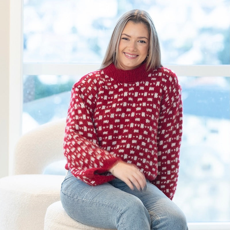 Strikk The Look: Bryggen-genser rød