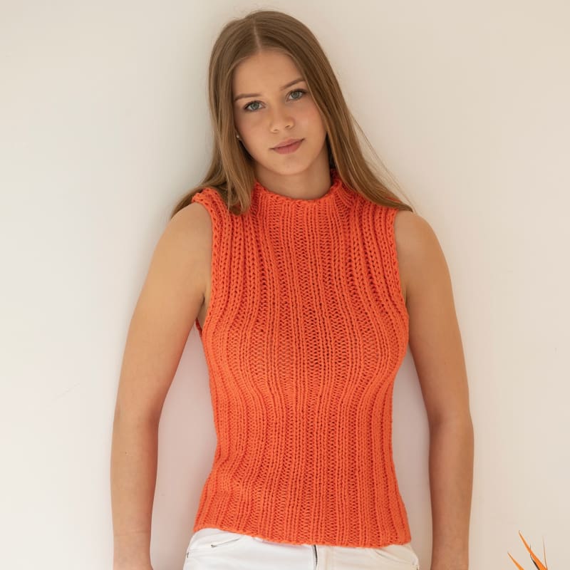 Strikk The Look: Camilla-sommertopp oransje