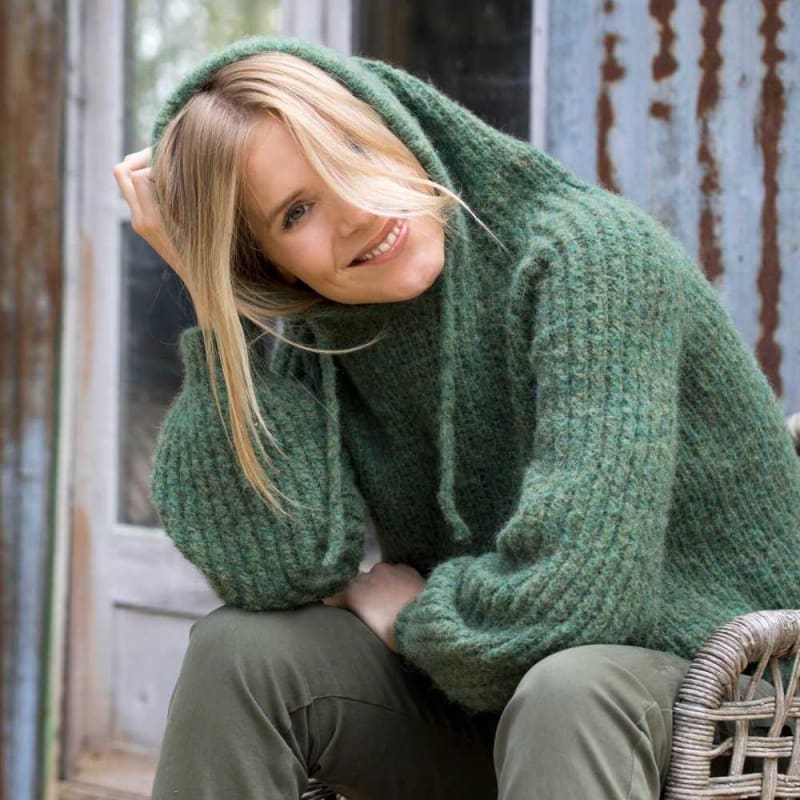 Strikk The Look: Carin-hettegenser grønn