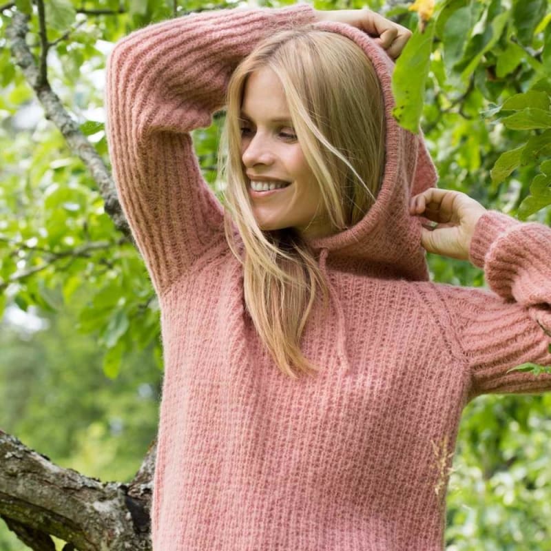 Strikk The Look: Carin-hettegenser varm rosa