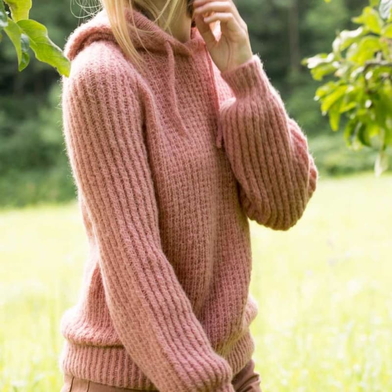Strikk The Look: Carin-hettegenser varm rosa
