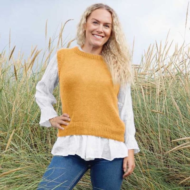 Strikk The Look: Christin-vest maisgul