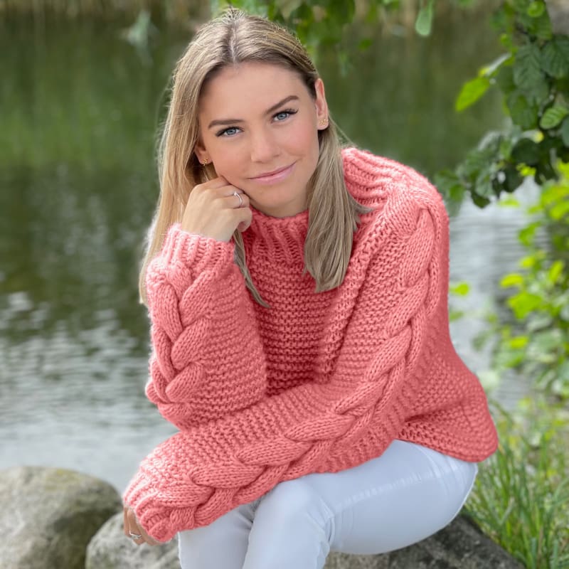 Strikk The Look: Chunky- flettegenser lakserosa