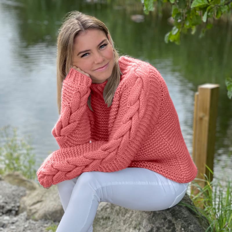 Strikk The Look: Chunky- flettegenser lakserosa