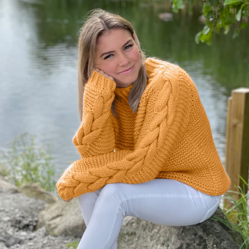 Strikk The Look: Chunky- flettegenser oker