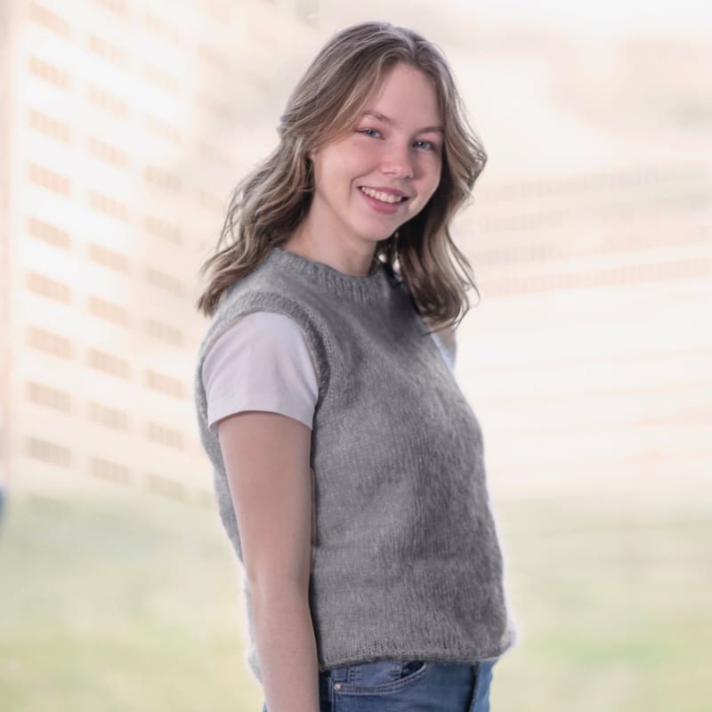 Strikk The Look: Clara-vest grå