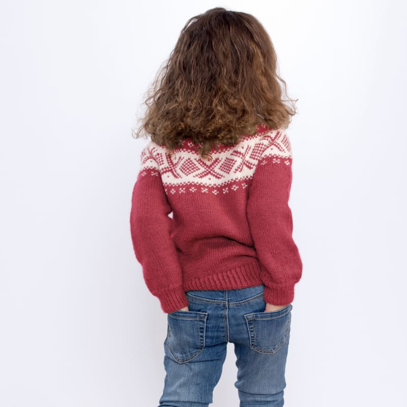Strikk The Look: Cortina-genser barn chilirød