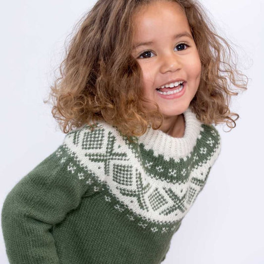 Strikk The Look: Cortina-genser barn grønn