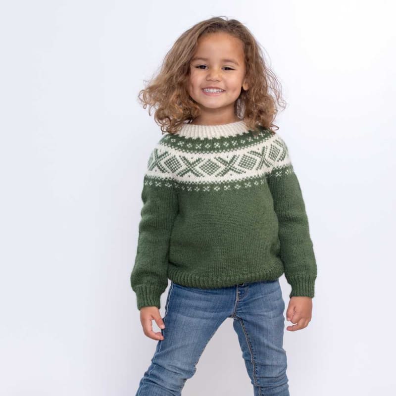 Strikk The Look: Cortina-genser barn grønn